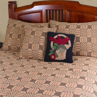 Trenton Jacquard Nutmeg Black Red Queen Bed Cover CQ243025 - The Fox Decor